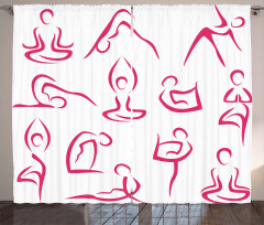 Doodle Women Exercises Curtain