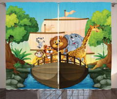 Floating Boat with Animals Curtain