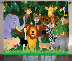Exotic Jungle Cheerful Fun Curtain