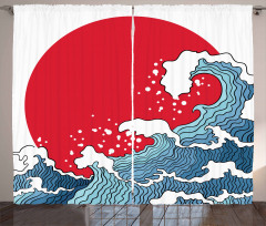 Red Sun Tsunami Curtain