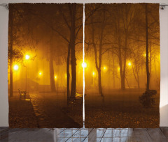 Foggy Evening in the Park Curtain