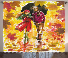 Couple at Autumn Alley Curtain