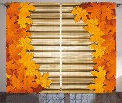 Fallen Leaves Rustic Style Curtain