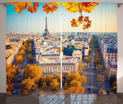 Aerial View Eiffel Tower Curtain