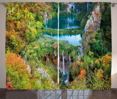 Scenic Fall Valley Lakes Curtain