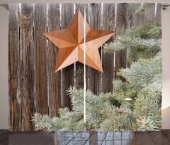 Star on Wood Curtain