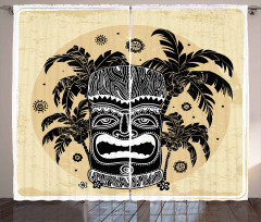 Mask Palm Ornate Curtain