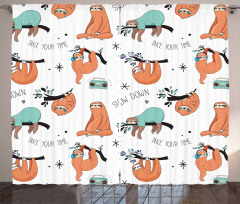 Sloths on Branches Curtain