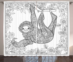 Outline Drawing Jungle Curtain