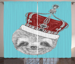 Sloth with Imperial Crown Curtain