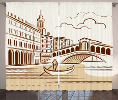 Venetian Landscape Art Curtain