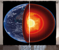Hot Burning Earth Core Curtain