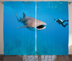 Giant Fish Ocean Diving Curtain