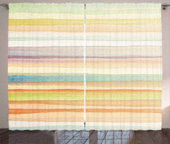 Stripes Watercolor Art Curtain