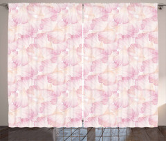 Pale Pink Flower Petals Curtain