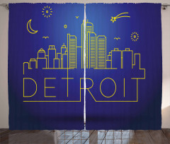 City Sky View Graphic Curtain