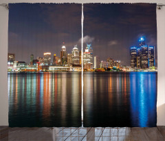 Night Time Cityscape Curtain
