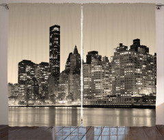 Manhattan City Night Curtain