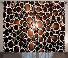 Round Pipes 3D Style Curtain
