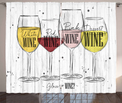 4 Types of Wine Rustic Curtain
