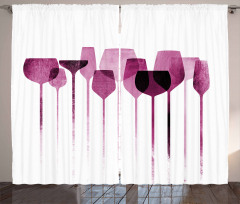 Artwork Party Glasses Curtain