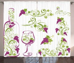 Bottle Glass Grapevines Curtain