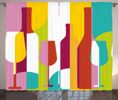 Colorful Abstract Drinks Curtain