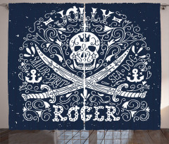 Pirates Jolly Roger Flag Curtain