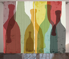 Abstract Colorful Bottles Curtain