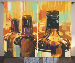 Bottles Brushstrokes Art Curtain