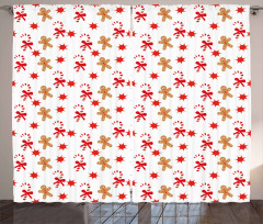 Candy Red Star Curtain