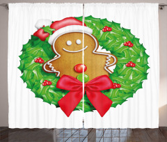 Xmas Wreath Curtain