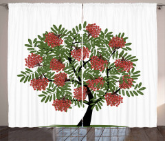 Tree Full of Fruits Art Curtain