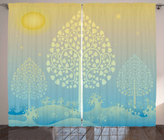 Oriental Trees Thai Design Curtain