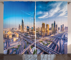 Panoramic Dubai Traffic Curtain