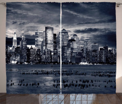 Dramatic View NYC Skyline Curtain