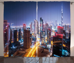 Night Dubai Tourist Travel Curtain