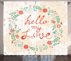 Hello My Love Typography Curtain