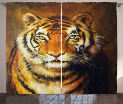 Oil Painting Style Animal Curtain