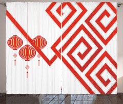 Chinese Abstract Art Curtain