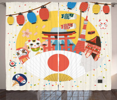 Japanese Kawai Pattern Curtain