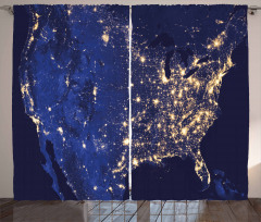 America Continent Space Curtain