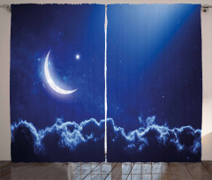Crescent Moon and Stars Curtain