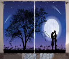 Romantic Man Woman Hug Curtain