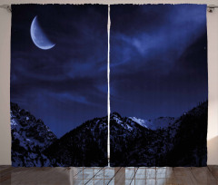 Snowy Mountains Scenic Curtain