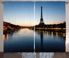 Eiffel Tower at Twilight Curtain