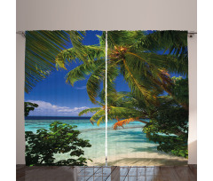 Maldives Palms Sky Curtain