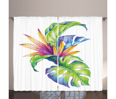 Abstract Colored Leaves Curtain