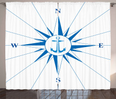 Blue Windrose Anchor Curtain