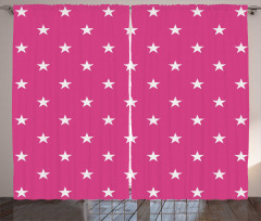 White Stars Girlish Curtain